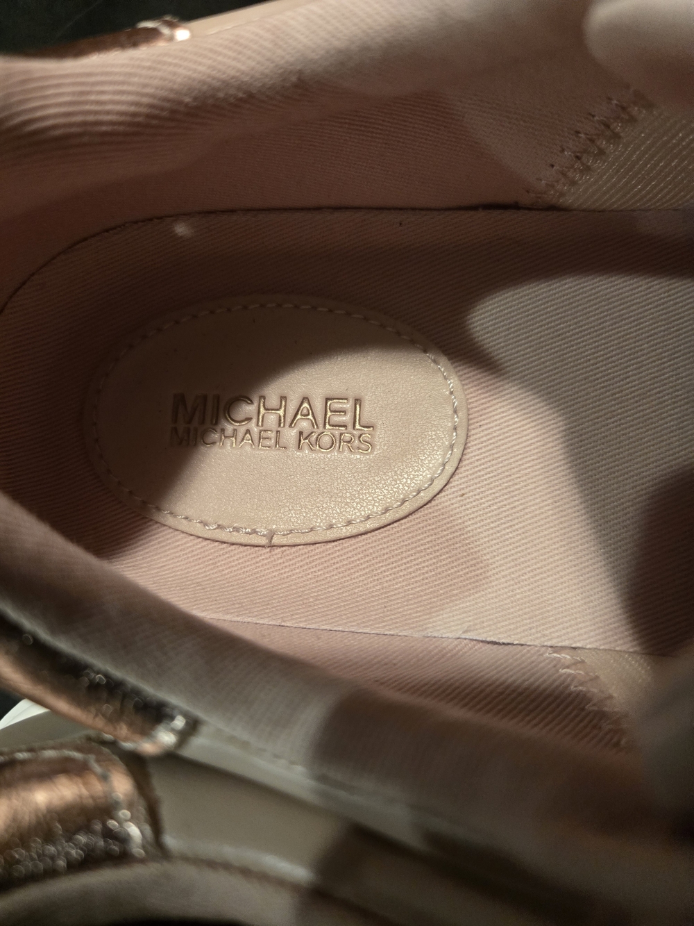 Michael Kors Blush Pink Crystal-Embellished Lace-Up Sneakers - Picture 4 of 7